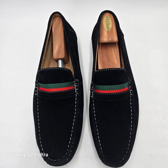 DECARSDZ Black Loafer Suede Flock Driver Slip On Penny Loafer Mens 45 EU 12.5 US - Picture 8 of 9